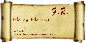 Füzy Rózsa névjegykártya