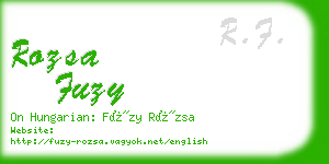 rozsa fuzy business card